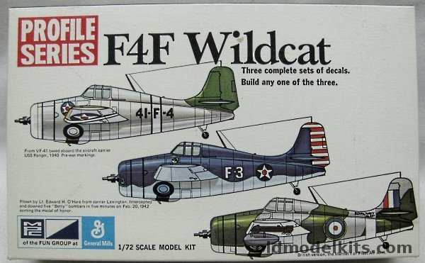 MPC 1/72 Grumman F4F Wildcat Profile Series - VF-41 USS Ranger 1940 / Butch O'Hare's CV-2 Lexington Aircraft Coral Sea - FAA Martlet I, 2-1112-100 plastic model kit